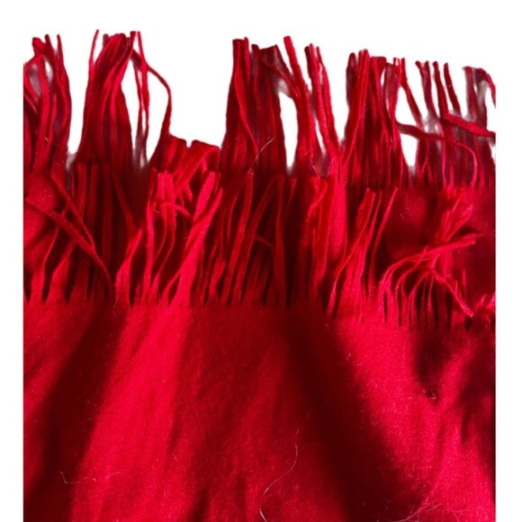 PENDLETON 100% Virgin Wool Fringed Scarf Red Modern USA 21” X 70” - Picture 4 of 5